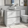800mm White Countertop Vanity Unit - Portland