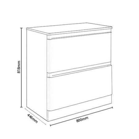 800mm White Countertop Vanity Unit - Portland