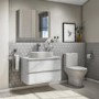 800mm White Wall Hung Countertop Vanity Unit with Basin - Portland