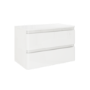 800mm White Gloss Wall Hung 2 Drawer Vanity Unit- Portland