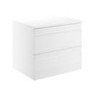 600mm Wall Hung 2 Drawer Vanity Unit White - Boston