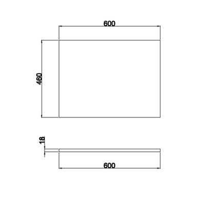 600mm Wall Hung 2 Drawer Vanity Unit White - Boston