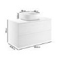 900mm White Wood Effect Wall Hung Countertop Vanity Unit with Basin - Boston