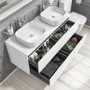 1200mm Wall Hung 4 Drawer Vanity Unit White - Boston