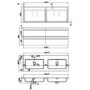 1200mm Wall Hung 4 Drawer Vanity Unit White - Boston