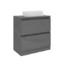 800mm Light Grey Freestanding Countertop Vanity Unit with Basin - Portland