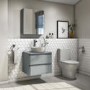 600mm Light Grey Wall Hung Countertop Vanity Unit with Basin - Portland