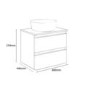 600mm Light Grey Wall Hung Countertop Vanity Unit with Basin - Portland