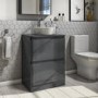 600mm Dark Grey Freestanding Countertop Vanity Unit with Basin - Portland