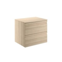 600mm Wall Hung 2 Drawer Vanity Unit Light Oak - Boston 600mm Wall Hung 2 Drawer Vanity Unit Light Oak - Boston