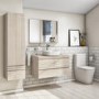 GRADE 1 - 900mm Light Oak Wall Hung Countertop Vanity Unit - Boston