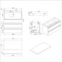 900mm Light Wood Effect Wall Hung Countertop Vanity Unit with Basin - Boston