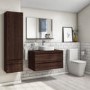 900mm Wall Hung 2 Drawer Vanity Unit Dark Oak - Boston