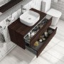 900mm Wall Hung 2 Drawer Vanity Unit Dark Oak - Boston