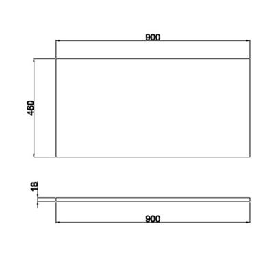 900mm Wall Hung 2 Drawer Vanity Unit Dark Oak - Boston