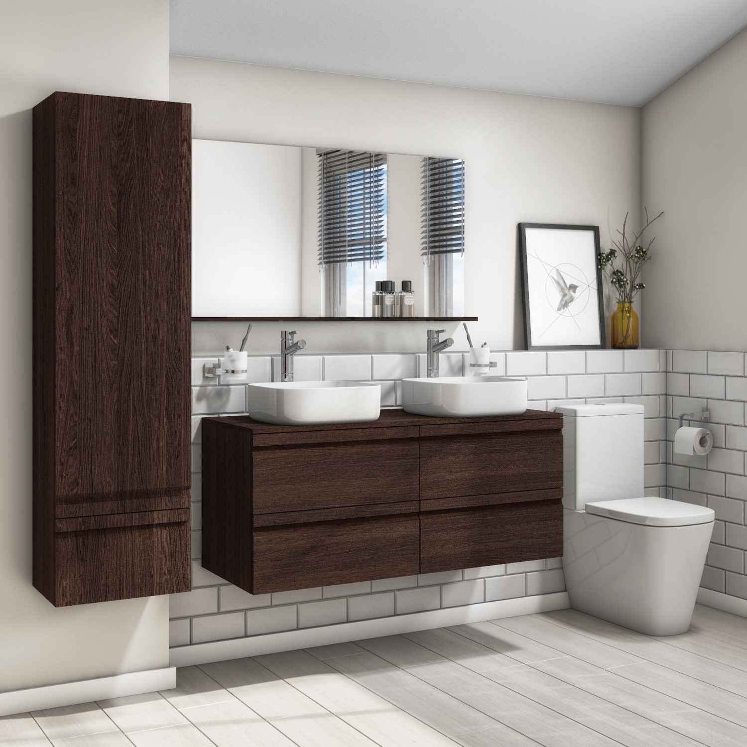 Dark oak shop vanity unit