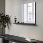 Rectangular Dark Oak Mirror With Shelf 65 x 90cm - Boston