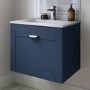600mm Wall Hung Single Drawer Vanity Unit with Basin Indigo Blue - Nottingham
