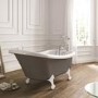 Nottingham Freestanding Single Ended Slipper Bath Grey with White Feet - 1500 X 750mm