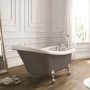 Nottingham Freestanding Single Ended Slipper Bath Grey with Chrome Feet - 1500 X 750mm
