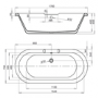 Nottingham 1700 x 750 x 450 Straight Freestanding Dove Grey Bath with White Feet