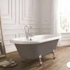 Nottingham 1700 x 750 x 450 Straight Freestanding Dove Grey Bath with Chrome Feet
