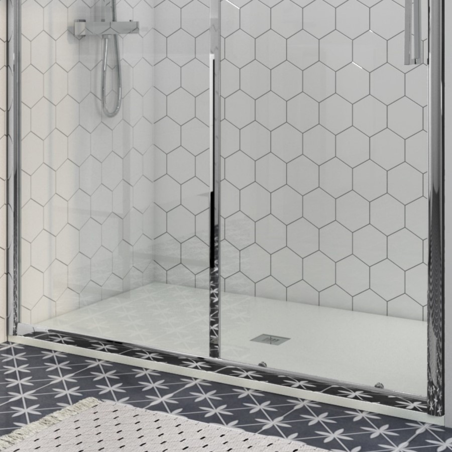 Ultra Low Profile Rectangular Shower Tray 1000 x 800mm Stone Resin - Silhouette