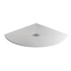 900mm 25mm Ultra Low Profile Stone Resin Quadrant Shower Tray with Shower Waste   - Silhouette