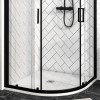 900mm 25mm Ultra Low Profile Stone Resin Quadrant Shower Tray with Shower Waste   - Silhouette
