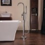 Chrome Freestanding Bath Shower Mixer and Basin Tap Set - Arissa