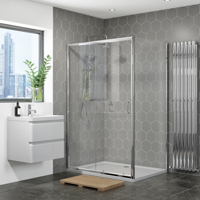 1000 x 900 Rectangular Sliding Shower Enclosure - Vega