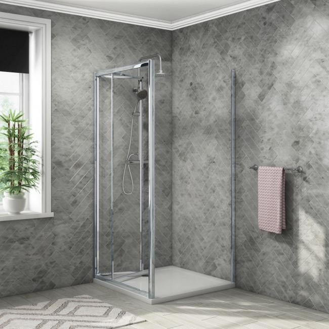 Bifold Shower Enclosure 800mm - 4mm Glass - Vega Range