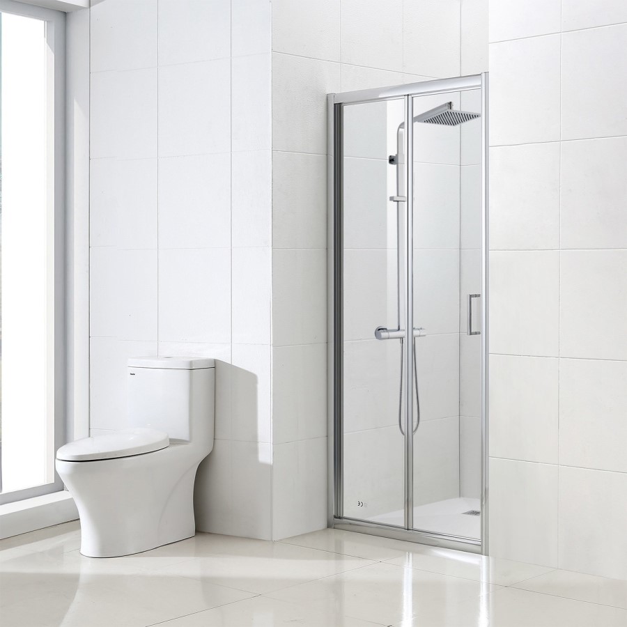 Vega 4mm 800 Bi Fold Shower Door with Silhouette Tray - Waste Included