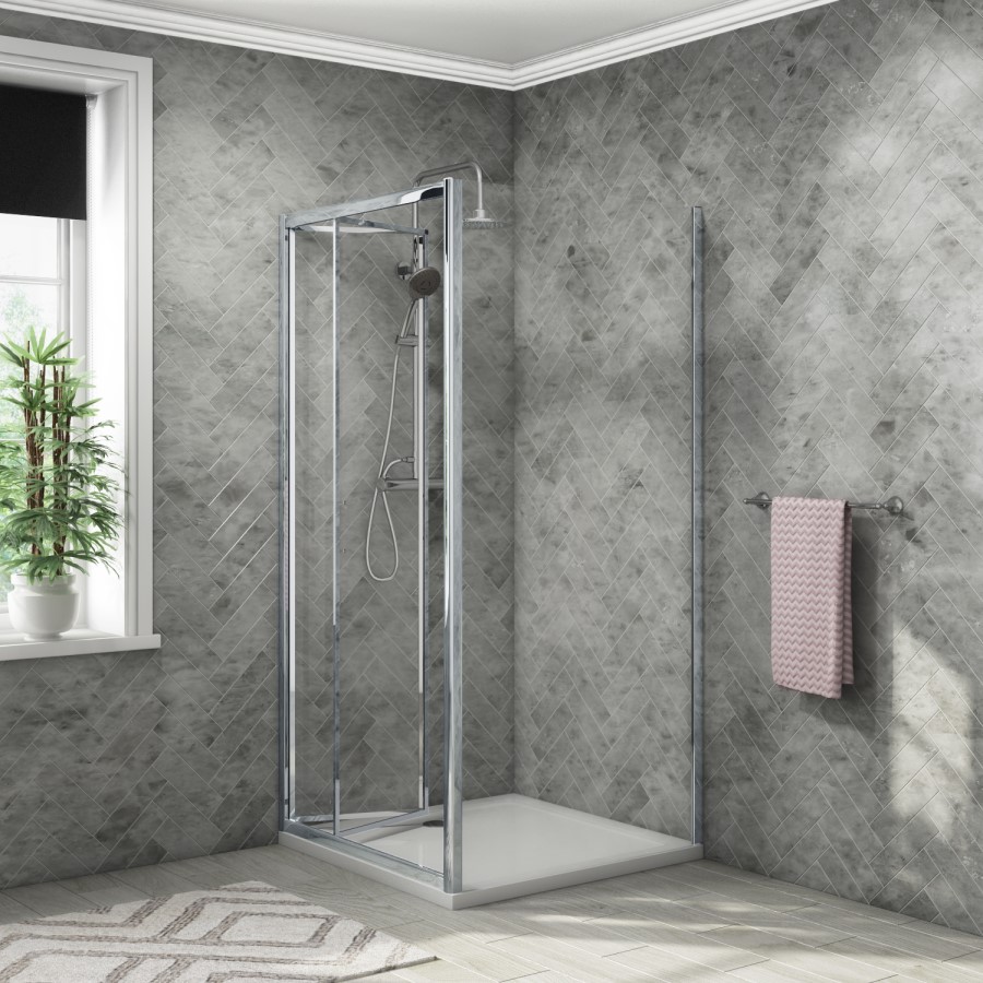 Bifold Enclosure 900mm - 4mm Glass - Vega Range