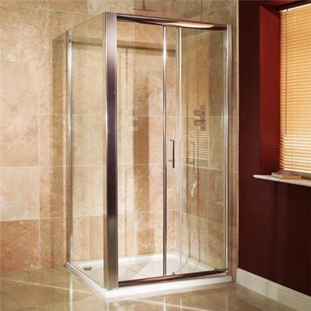 1100 x 800 Sliding Shower Enclosure - 6mm Glass - Aquafloe