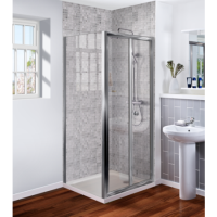 Bi Fold Door Shower Enclosure with Shower Tray 800 x 800mm - 6mm Glass - Aquafloe Range