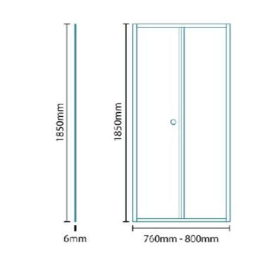 Bi Fold Door Shower Enclosure with Shower Tray 800 x 800mm - 6mm Glass - Aquafloe Range