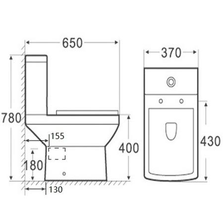 Grade A1 - Close Coupled Toilet with Soft Close Seat - Tabor