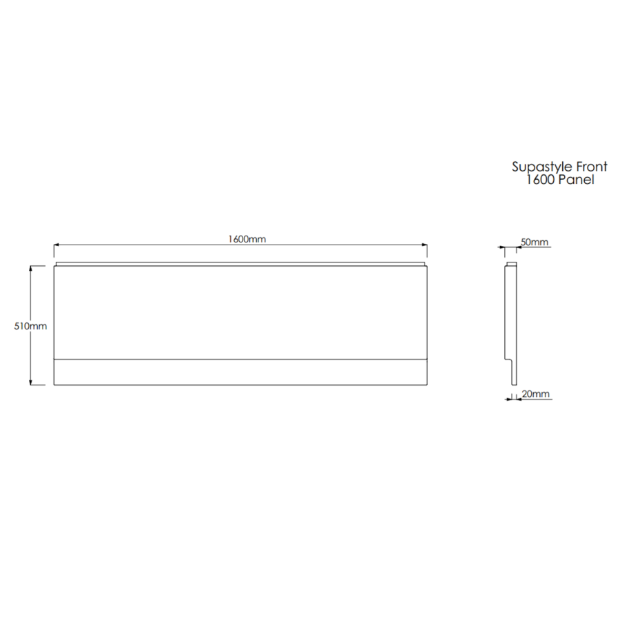Single Ended Shower Bath with Front Panel & Chrome Bath Screen 1600 x 700mm - Alton