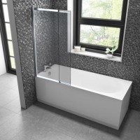 Alton Single Ended Straight Bath with Juno Shower Bath Screen - 1700 x 700 