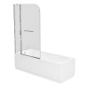 Single Ended Shower Bath with Front Panel &amp; Hinged Chrome Bath Screen with Towel Rail 1800 x 700mm - Alton