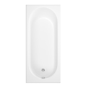 Single Ended Round Bath 1700 x 750mm with Front Panel and 1450mm Hinged Black Bath Screen - Alton