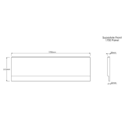 Single Ended Round Bath 1700 x 750mm with Front Panel and 1450mm Hinged Black Bath Screen - Alton