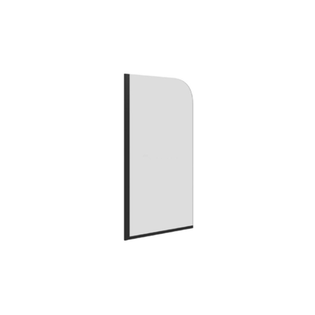 Single Ended Round Bath 1700 x 750mm with Front Panel and 1450mm Hinged Black Bath Screen - Alton
