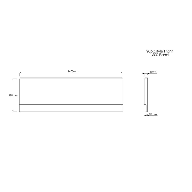 Single Ended Shower Bath with Front Panel & Chrome Bath Screen with Towel Rail 1600 x 700mm - Rutland