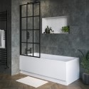 BUN/BeBa_24809/79681 Rutland Single Ended Square Bath with Front Panel & Black Grid Screen - Left Hand 1700 x 700