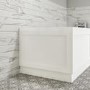 1800 Single Ended Square Bath with Matt White Bath Front & End Panel 