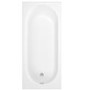 1800 x 800 Rutland Single Ended Round Bath with Hinged 1450mm 6mm Matt Black Bath Screen with Towel Rail and Front Panel