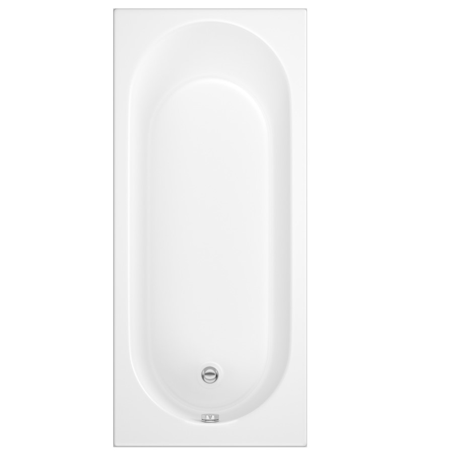 1800 x 800 Rutland Single Ended Round Bath with Hinged 1450mm 6mm Matt Black Bath Screen with Towel Rail and Front Panel
