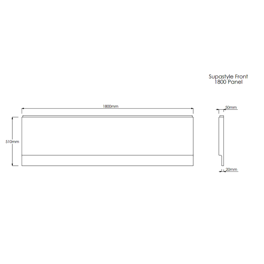 1800 x 800 Rutland Single Ended Round Bath with Hinged 1450mm 6mm Matt Black Bath Screen with Towel Rail and Front Panel